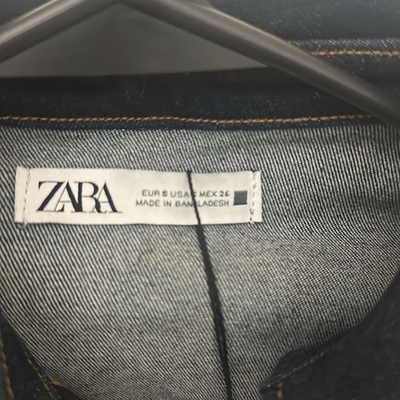 Zara Navy Long Sleeve Dress with Gold Buttons - Picture 3 of 6